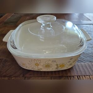 Vintage Corning Ware Floral Bouquet Casserole Dish 2 Liter With Lid A-2-B